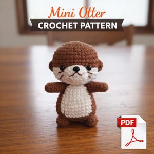 Haakpatroon otter amigurumi pdf – schattige kawaii otter knuffel – beginnersvriendelijke dierenhaak – direct downloaden + (bonus inbegrepen)