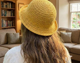 Patroon gehaakte emmerhoed pdf, eenvoudige gehaakte muts voor beginners, zomerhoedpatroon direct download, 4 maten XS, S, M en L digitale download