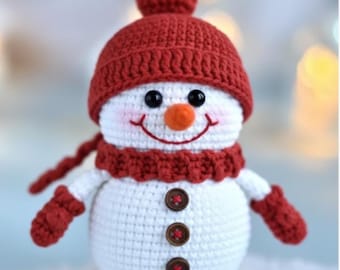 Haakpatroon sneeuwpop amigurumi | Winterornament (pdf-patroon) + (bonus inbegrepen)