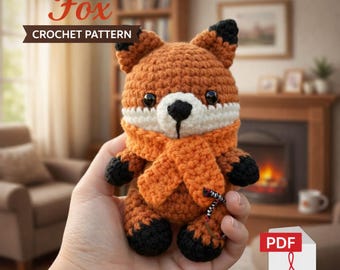 Gehaakt Fox-patroon, Fox Amigurumi PDF, Beginner Fox Pluche Patroon, Gehaakt Knuffeldier, Instant Download, Fox Toy-zelfstudie