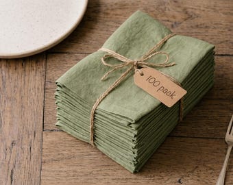 Sage Green Cotton Napkins, Hand Dyed Frayed Edge Wedding Napkins, Rustic Table Decor