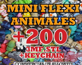 140+ Flexi Mini Animals STL/ 3MF Bundle Articulated 3D Print Models