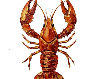 Hand-Painted Crawfish PNG ,SVG , Lemon Clipart – Southern Seafood Boil PNG (Digital Download)