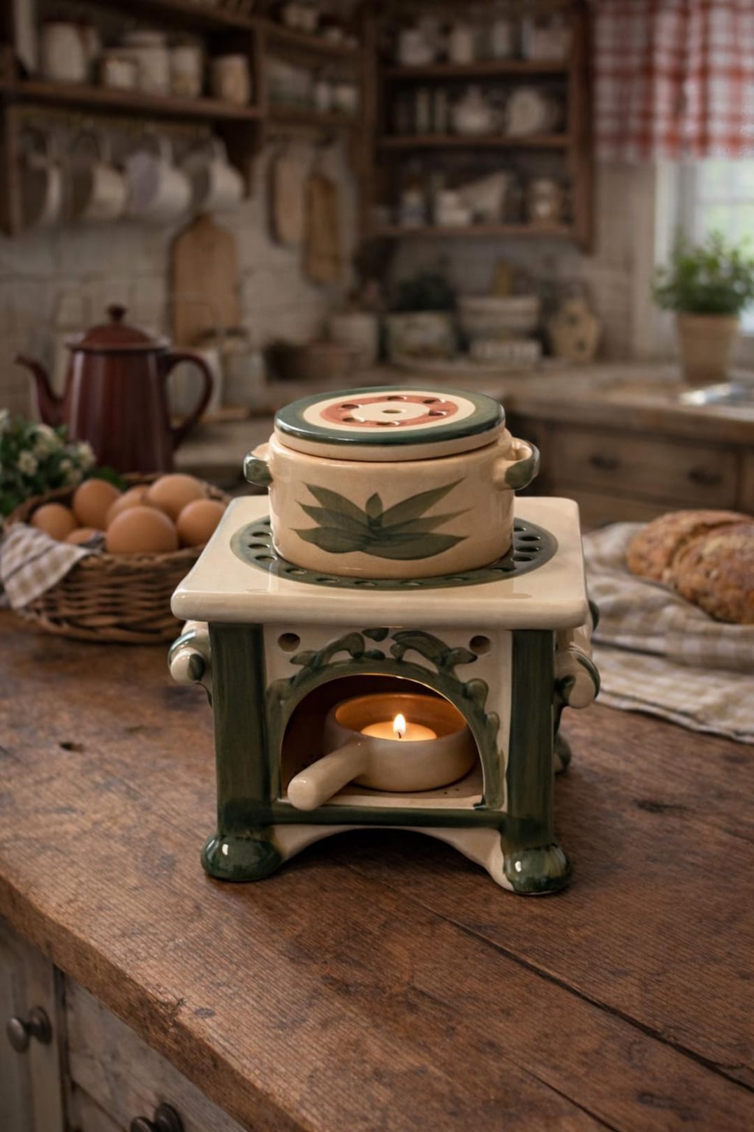 Ceramic Simmer Pot Stove, Potpourri Burner, Cottagecore Kitchen Decor ...