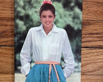 Vintage Butterick See & Sew 6064 Sewing Pattern Size 14 Misses Blouse Shirt Top Cut
