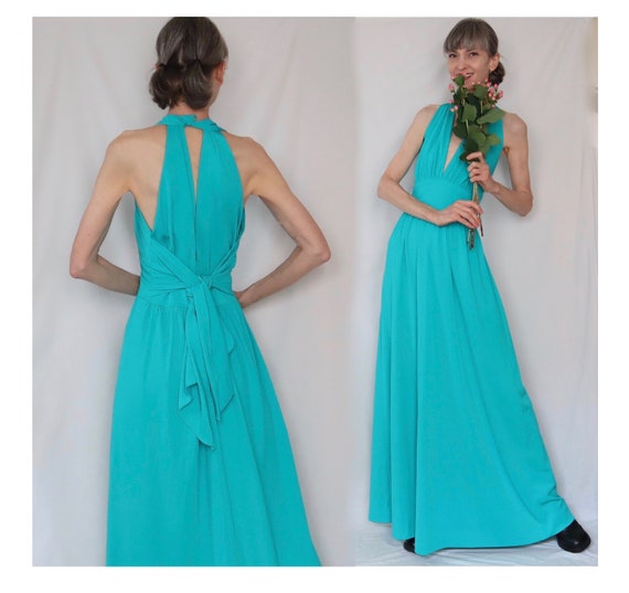 S/M MERMAID'S DREAM vintage maxi dress gown - halt