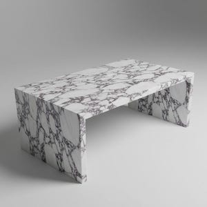 Calacatta Viola Marble Coffee Table – Italian Waterfall Plinth Furniture image 2