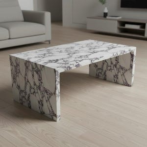 Calacatta Viola Marble Coffee Table – Italian Waterfall Plinth Furniture
