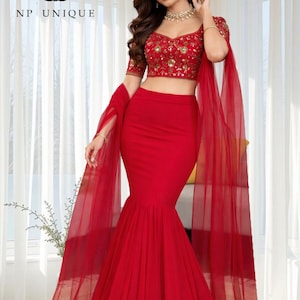 mermaid lehenga dress Black Mermaid Lehenga Choli Set Kapda Dori