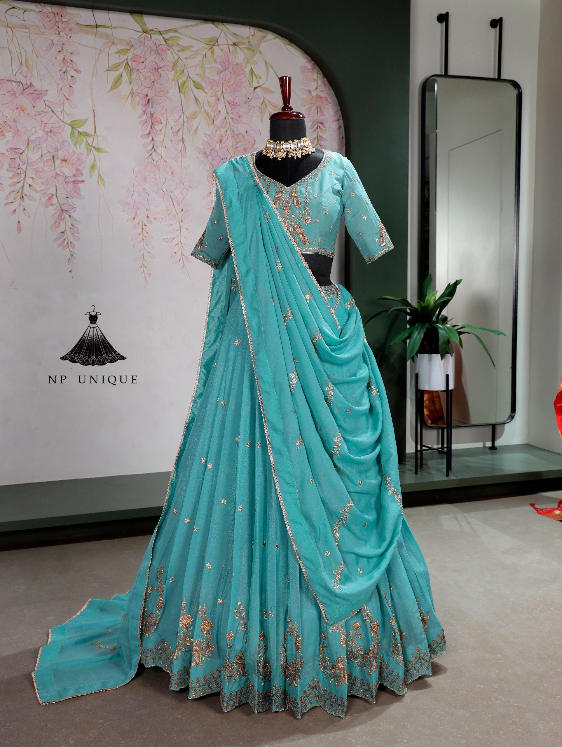 Aqua Blue Indian Wedding Dress - Etsy