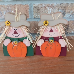Scarecrow, Fall scarecrow,  Autumn, wood scarecrow, tier tray decor, shelf sitter.