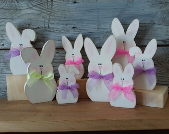 Easter bunny,  wood bunny, spring bunny, Easter decor, tier tray decor, shelf sitter