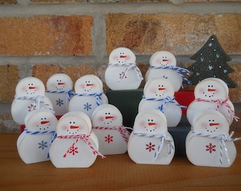 Mini snowman winter decor tier tray decor shelf sitter mini wood snowman
