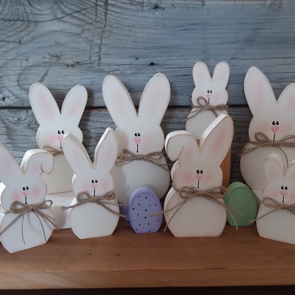 Easter Bunny wood bunny Spring bunny Easter decor Spring decor tier tray decor shelf sitter bunny