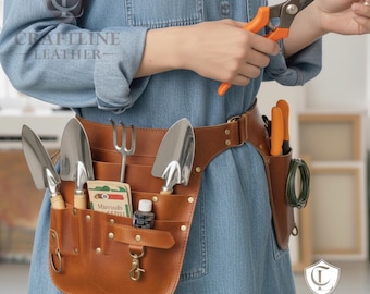Werkzeuggürtel aus Leder - Personalisiertes Geschenk für den Gärtner