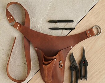 Leather Florist Tool Belt | Personalized Gardening Tool Belt | Florist Gift | Garden Belt | Pruner Belt | Leather Work Belt