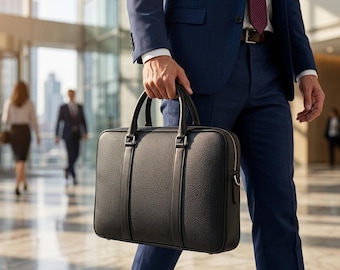 Lederaktentasche für Herren, personalisierte Arbeitstasche, Vatertagsgeschenk, Geschenk für Papa, Geschenk für Ehemann, Business-Laptoptasche