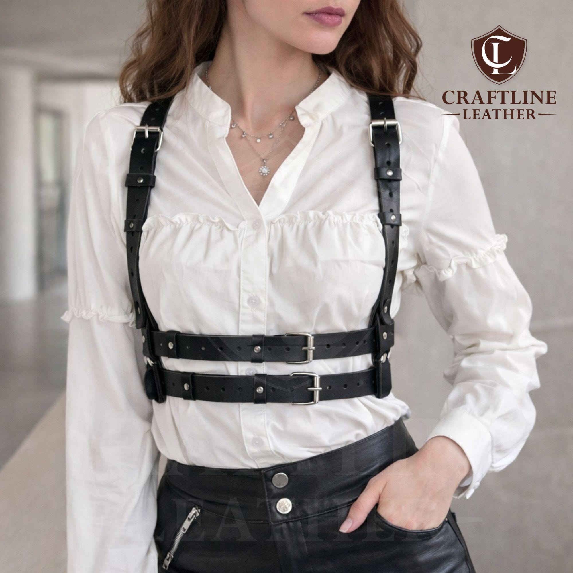 Tan Leather Harness - Etsy display picture 1