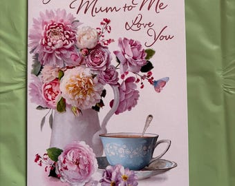 Like a Mum to Me - Birthday Card – Floral Birthday Card for a Special Mother Figure