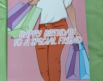 Special Friend Birthday Card | Birthday Card for Friend | Happy Birthday to a Special Friend Card | Modern Friend Birthday Card | Cute Birth