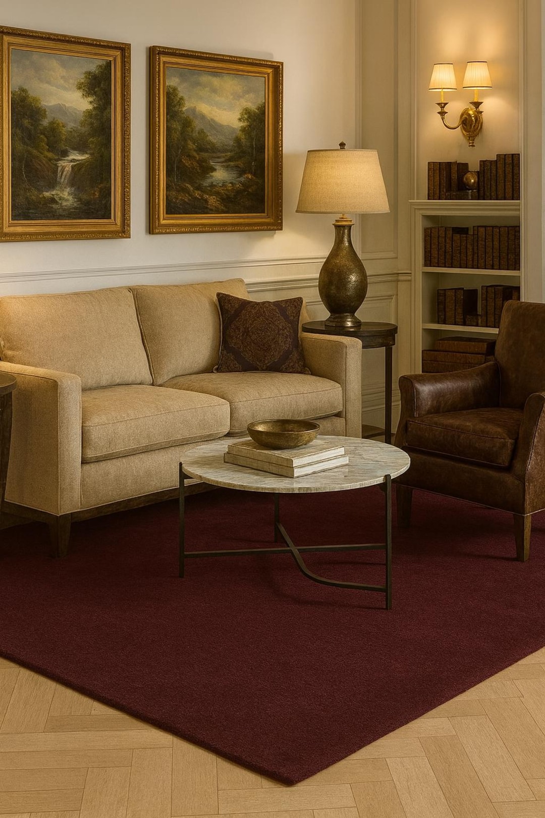 Luxury Burgundy Hand Tufted Rug for Living Room | Plush Modern Area ...