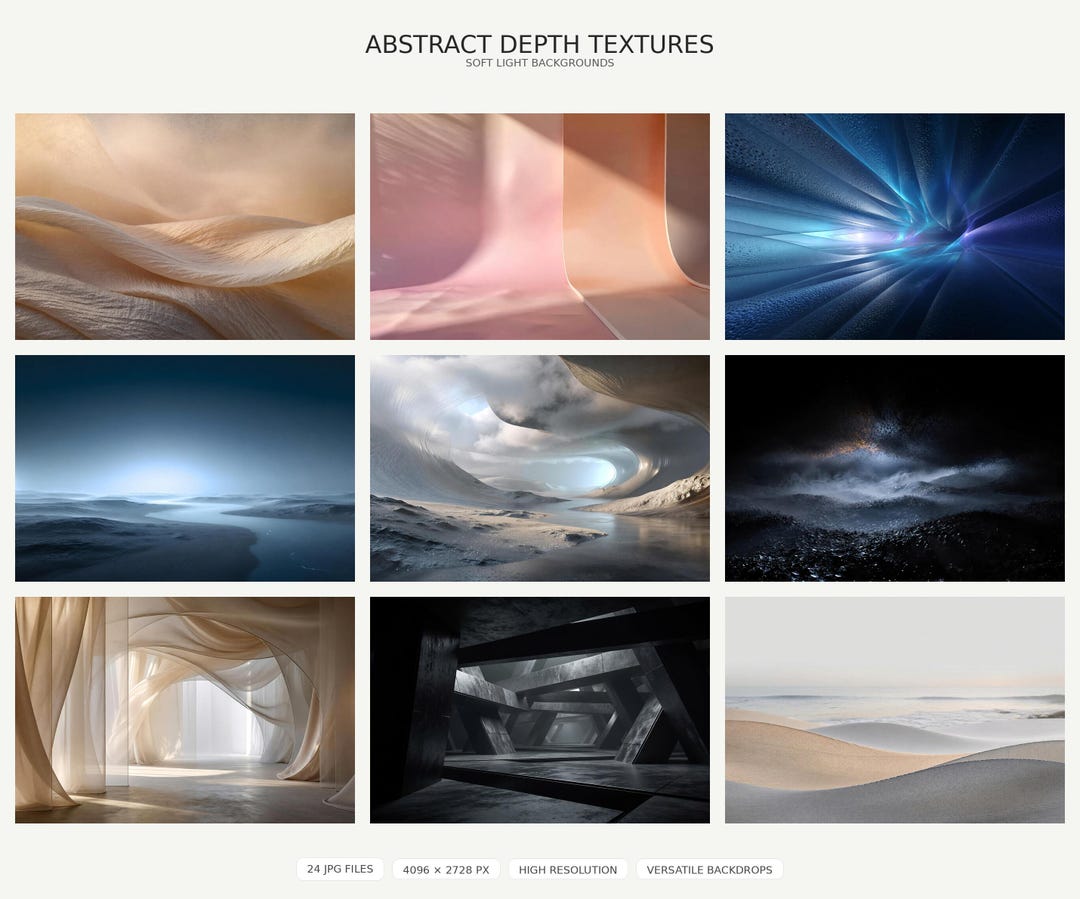 Abstract Depth Textures - Soft Light Backgrounds, Minimal Abstract ...