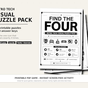 Retro Tech visuellt pusselpaket, Hitta fyran-spelet (PDF-nedladdning)