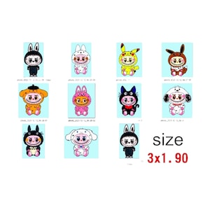 Diseño de bordado de dibujos animados de Labubu: archivo de bordado a máquina imagen 13