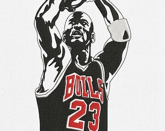 Diseño de bordado de leyenda del baloncesto, archivo de bordado a máquina de icono deportivo, contorno de atleta, descarga digital