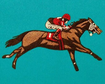 Jockey Racehorse Machine Embroidery Design