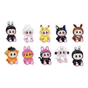 Diseño de bordado de dibujos animados de Labubu: archivo de bordado a máquina imagen 1