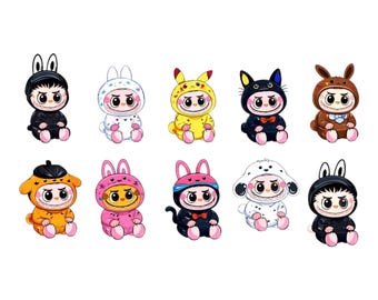 Labubu Cartoon Embroidery Design – Machine Embroidery File
