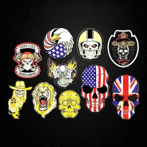 Motorcycle Biker Patches Embroidery Set | Rider Badge & Rocker Patch Designs | Instant Download