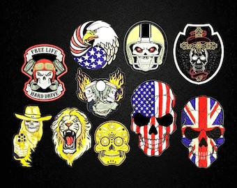 Motorcycle Biker Patches Embroidery Set | Rider Badge & Rocker Patch Designs | Instant Download