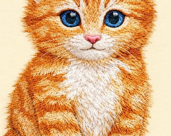 Diseño de bordado de gatito bebé, patrón de gatito, animal bebé