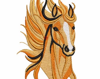 Horse Head Embroidery Design | Elegant Stallion Machine Embroidery File