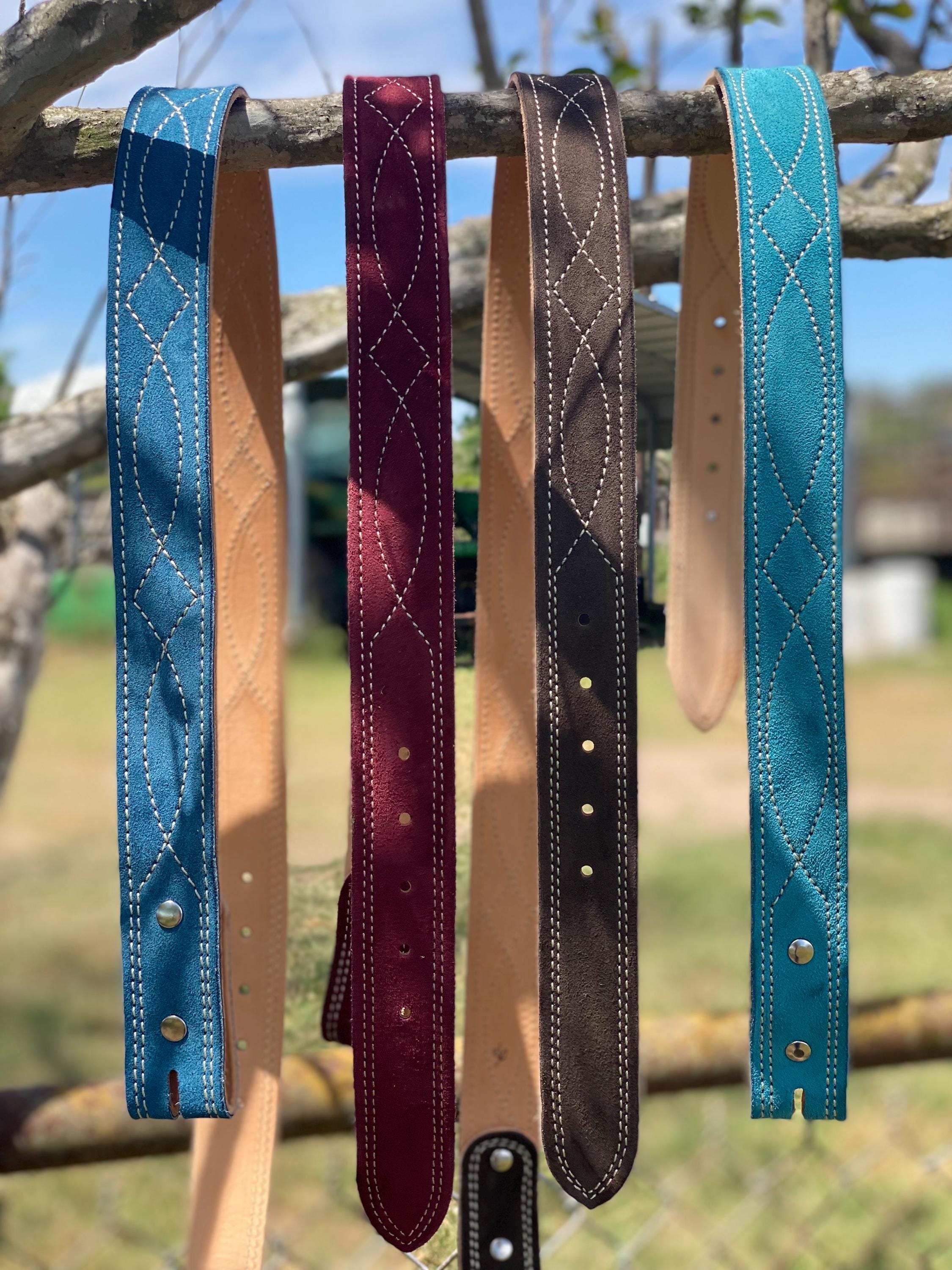 Custom Blue Suede Leather Belt - Etsy