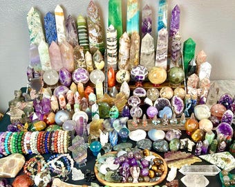 Überraschungsbox mit natürlichen Heilkristallen, handverlesene Edelsteine, Geschenkidee für Meditation und Dekoration