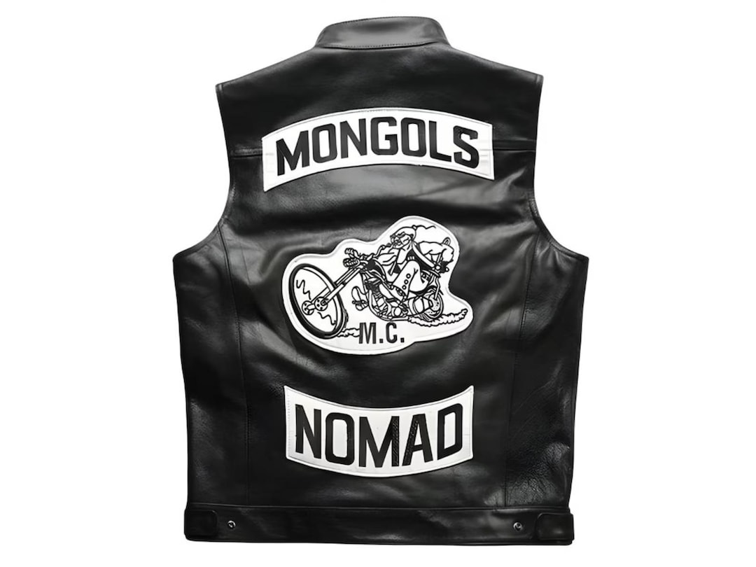 Mongols Nomad MC Leather Vest – Outlaw Biker Club Style With Back ...