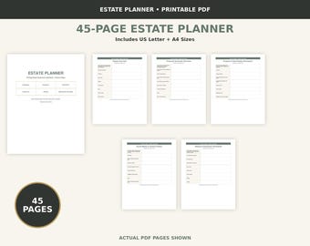 Estate Planning Binder Printable | End of Life Organizer (Digital Download)