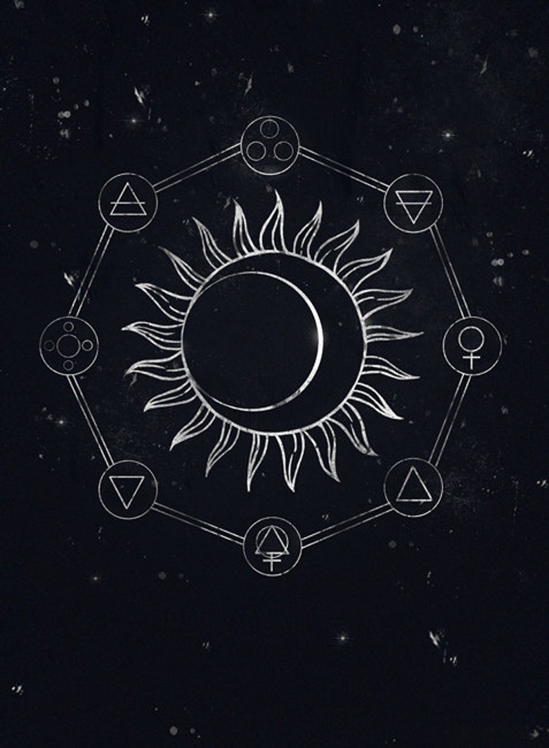 Alchemy symbols gothic fantasy artprint Etsy