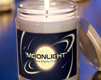 Vela de ciencia ficción a la luz de la luna - Decoración espacial futurista para el hogar - Diseño de órbita lunar