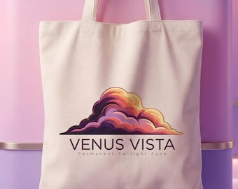 Bolso tote con estampado de nubes - Regalo retrofuturista de ciencia ficción - Recuerdo del atardecer en Venus Vista