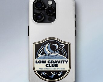 Funda para teléfono con diseño de luna de ciencia ficción - Diseño retro con insignia espacial - iPhone Samsung Galaxy