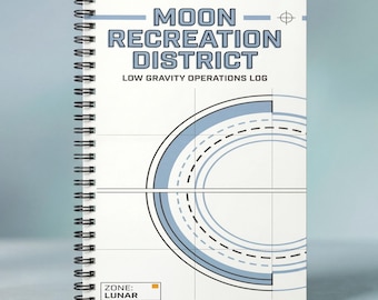 Cuaderno lunar - Diario de ciencia ficción retro - Libro de registro de viajes espaciales