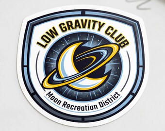 Imán de nevera de ciencia ficción espacial - Insignia de misión lunar - Club de baja gravedad
