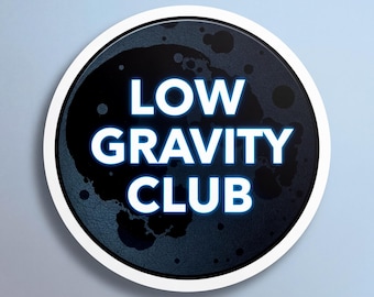 Pegatina retro de planeta de ciencia ficción - Insignia espacial del Club de Baja Gravedad