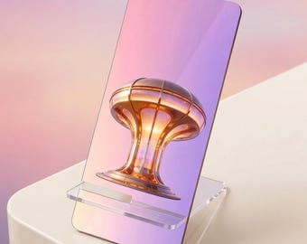 Soporte futurista para teléfono - Diseño arquitectónico de la Cúpula Dorada - Accesorio de escritorio escultural