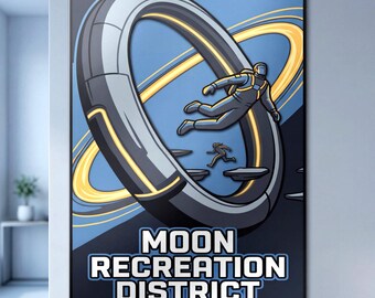 Arte mural de metal de ciencia ficción de baja gravedad - Letrero espacial de astronauta lunar - Decoración futurista para el hogar