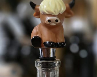 Highland Cow Wine Bottle Stopper